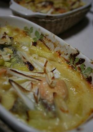 お手軽！ネギと鮭のグラタン-レシピのメイン写真