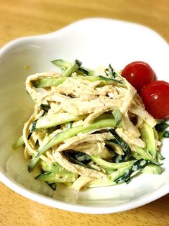 レンジで☆蒸し鶏ときゅうりのピリ辛サラダ-レシピのメイン写真