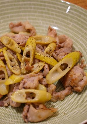 四方竹と豚肉の塩胡椒炒め-レシピのメイン写真