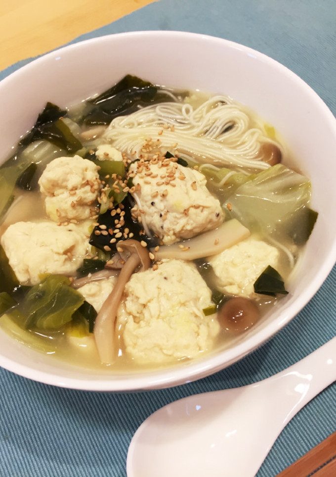 ふわふわつくねのとろみ素麺スープ-レシピのメイン写真