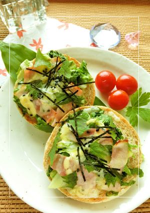 紫蘇香る❀塩もみレタス×ベーコントースト-レシピのメイン写真