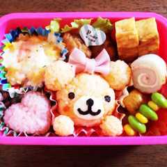 ♡簡単♡リボンくまさん キャラ弁♡弁当-レシピのメイン写真