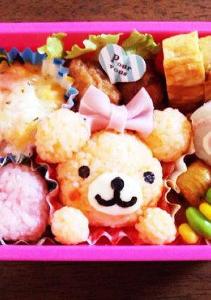 ♡簡単♡リボンくまさん キャラ弁♡弁当-レシピのメイン写真