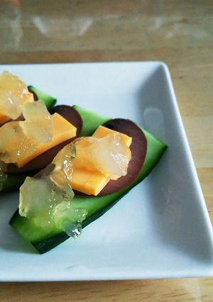 スモークレバーの胡瓜カナッペ風-レシピのメイン写真