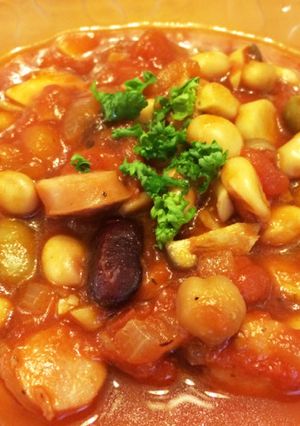 きのこと豆の食べるトマトスープ-レシピのメイン写真