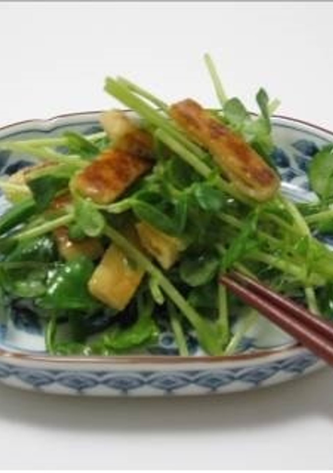 豆苗とカリカリ揚げの和え物-レシピのメイン写真