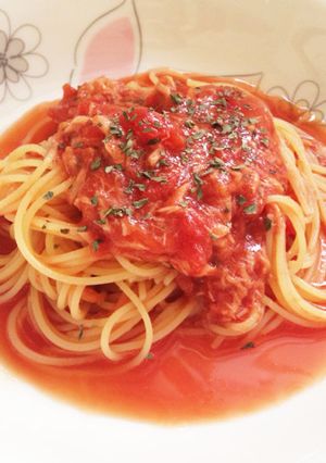 ツナとトマトの冷製パスタ-レシピのメイン写真