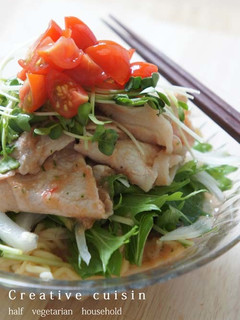 トマトスープぶっかけ冷しゃぶラーメン-レシピのメイン写真