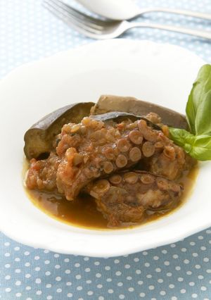酸味がおいしい♪たことなすのトマト煮込み-レシピのメイン写真