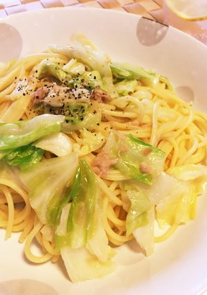 ツナとキャベツの塩味パスタ-レシピのメイン写真