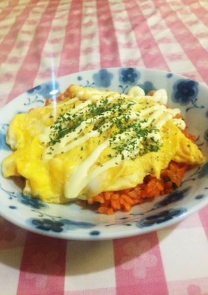 チキンライスに、たまご焼きをのせて。-レシピのメイン写真