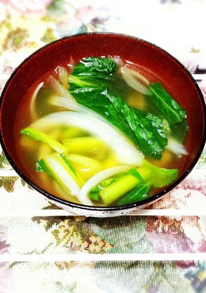 新コンビの調味料!小松菜新玉とろ～スープ-レシピのメイン写真