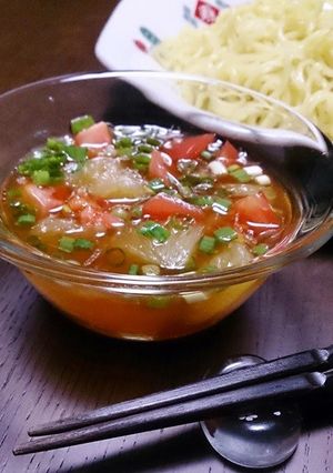 簡単☆河内晩柑とトマトの冷やしつけ麺-レシピのメイン写真