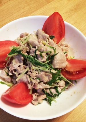 材料・手順3つ☆豚肉と水菜の冷しゃぶ風-レシピのメイン写真
