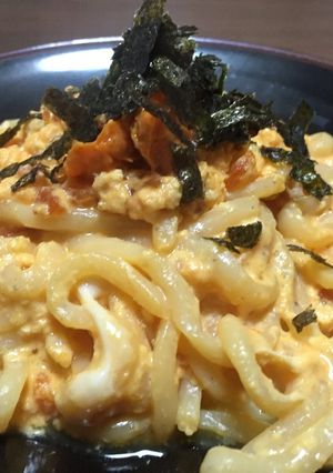 ダイエット★うにくらげのクリーム蒟蒻饂飩-レシピのメイン写真