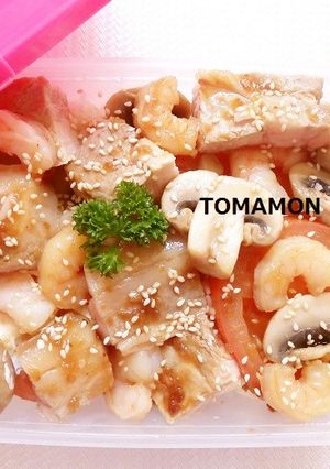 ruhru✿蜂蜜ジンジャーポークとまと飯-レシピのメイン写真