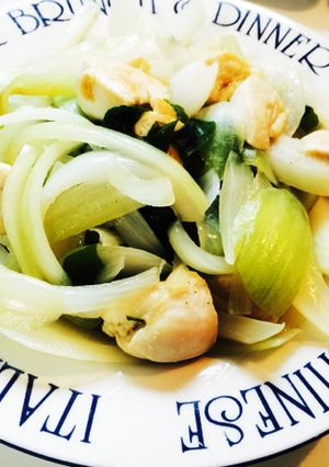 簡単！鶏と玉ねぎの海藻炒め-レシピのメイン写真