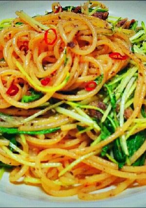 オイルサーディンと水菜のレモン風味パスタ-レシピのメイン写真