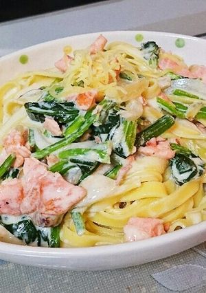 鮭とホウレン草のクリームパスタ-レシピのメイン写真