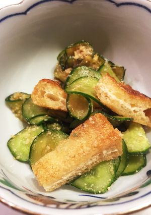 きゅうりと焼き油揚げの胡麻酢-レシピのメイン写真