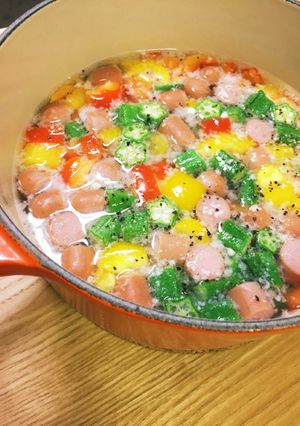 塩糀で♪具沢山、夏野菜でカラフルスープ-レシピのメイン写真