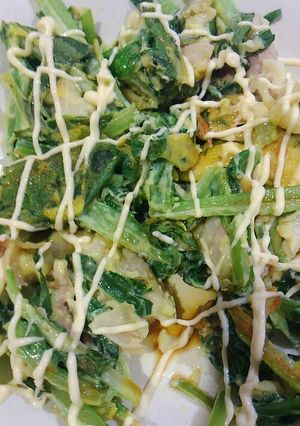 花びらたけ小松菜米粉お好み焼き-レシピのメイン写真