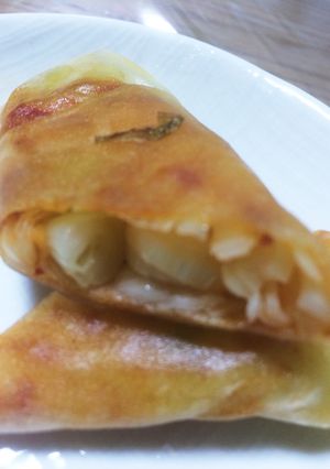 ねぎとチーズのあっさり焼春巻き-レシピのメイン写真