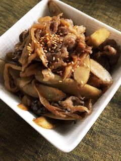 切り干し大根とゴボウと豚肉に簡単甘辛炒め-レシピのメイン写真