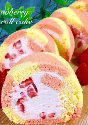 苺のふわふわ★ロールケーキ-レシピのメイン写真