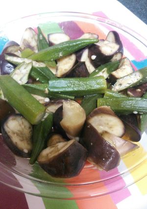 レンジで！ナスとおくらの煮浸し風-レシピのメイン写真