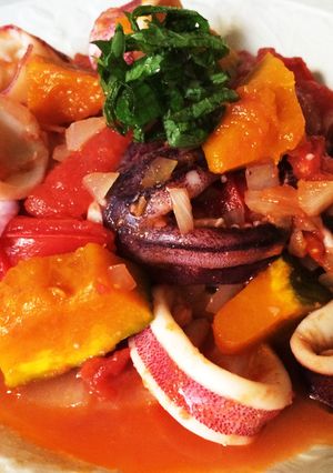 完熟♡トマトでイカ・南瓜・簡単イタリアン-レシピのメイン写真