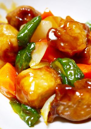 夏!酢豚風☆豚こまと野菜の甘酢あんかけ-レシピのメイン写真