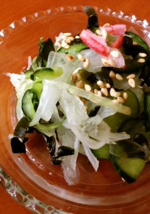 定番◎胡瓜と玉葱とわかめの酢のもの-レシピのメイン写真