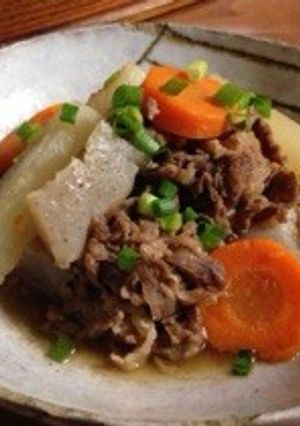 牛肉と大根 こんにゃくの煮物-レシピのメイン写真