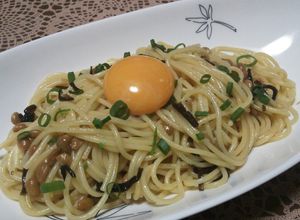 納豆スパゲッティ♪バター醤油味+塩昆布♪-レシピのメイン写真