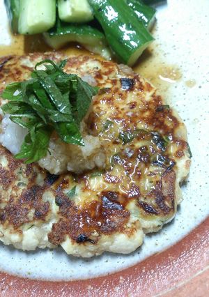 ヘルシー！もちふわ豆腐ハンバーグ大葉入り-レシピのメイン写真