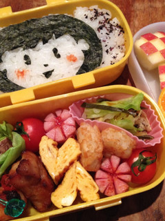 ようちえんお弁当♡のり弁女の子-レシピのメイン写真