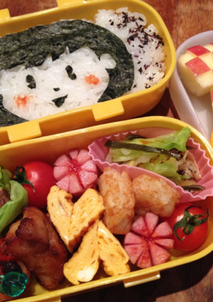 ようちえんお弁当♡のり弁女の子-レシピのメイン写真
