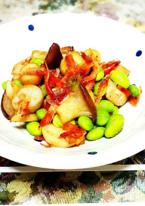 簡単エリンギと枝豆桜えびのペペロンチーノ-レシピのメイン写真