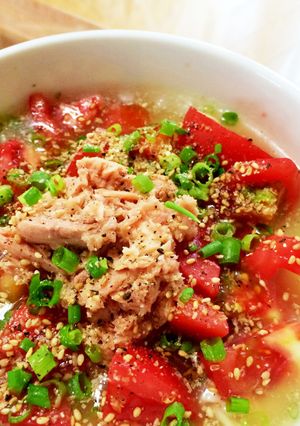冷やしピリ辛トマツナラーメン-レシピのメイン写真