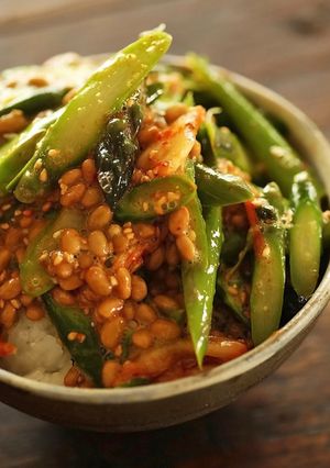 混ぜるだけ◎アスパラ納豆栄養丼ぶり-レシピのメイン写真