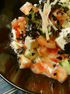 胡瓜・トマト・豆腐のなめ茸サラダ-レシピのメイン写真