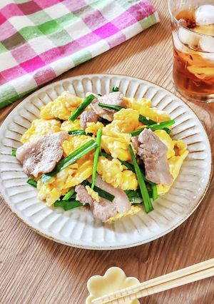☆豚肉入りニラ玉炒め☆-レシピのメイン写真