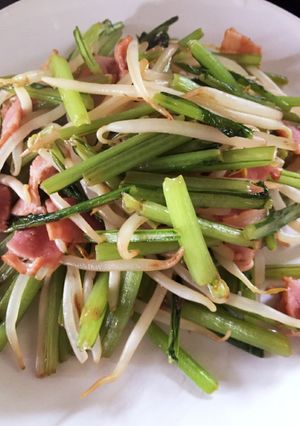 糖質制限食★カブの葉とベーコン中華炒め-レシピのメイン写真