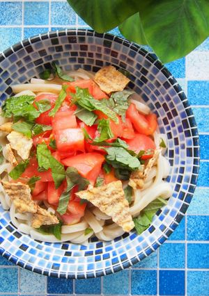 超～簡単！イカ天トマト冷うどん-レシピのメイン写真