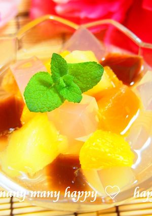 寒天入り☆しゅわしゅわフルーツソーダ✿-レシピのメイン写真
