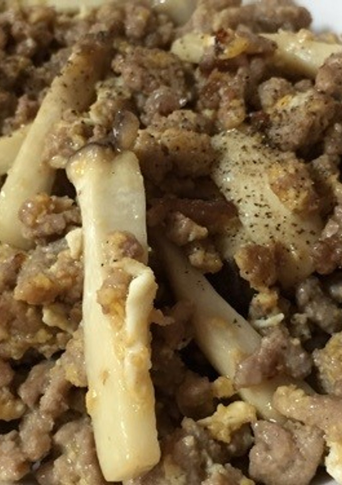 エリンギ卵の挽肉炒め-レシピのメイン写真