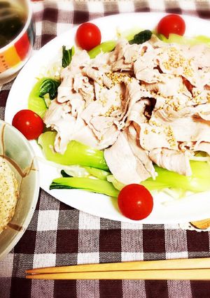 冷しゃぶ＆野菜たっぷり！ごまマヨぽん♪-レシピのメイン写真