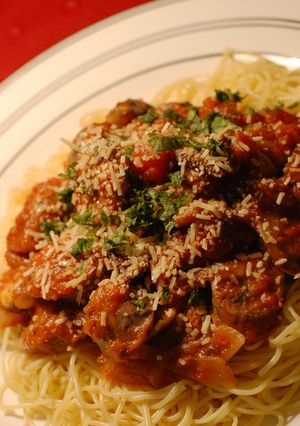 １５分で完成!ｿｰｾｰｼﾞﾄﾏﾄ　パスタ-レシピのメイン写真