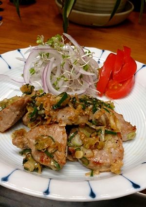 ヘルシー☆豚肉のガーリックねぎソテー-レシピのメイン写真